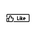 Black line icon for Like Button, good and approval