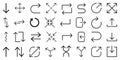 Line arrow icon collection graphic design element refresh repeat reload sync transfer exchange login logout direction