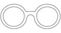 Icon line art poster man father dad day round glasses, spectacles