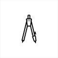 Icon Of The Line Is A Caliper Drawing In A Simple Style. Vector sign in a simple style isolated on a white background