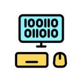 Icon computer binary coding Royalty Free Stock Photo