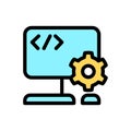 Icon computer coding setting Royalty Free Stock Photo