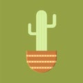 Icon with linear colorful cactus. Linear vector illustration with exotic cactus. Succulent outline logo.