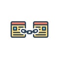 Color illustration icon for Link, connection and document