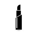 Icon of lipstick black on white background.