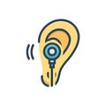 Color illustration icon for Listen, hear and hearken