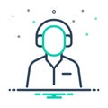 Mix icon for Listening, person and communication