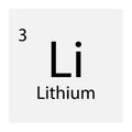 icon with lithium symbol. medical design. Periodic table. Vector illustration. stock image.