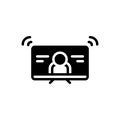 Black solid icon for Live, broadcast and sound Royalty Free Stock Photo