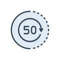 Color illustration icon for Load, circle and percent