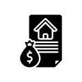 Black solid icon for Loan, mortgage and money Royalty Free Stock Photo