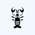 Icon Lobster. suitable for Meat. glyph style. simple design editable. design template vector. simple illustration