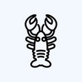 Icon Lobster. suitable for Meat. line style. simple design editable. design template vector. simple illustration