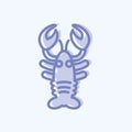 Icon Lobster. suitable for Meat. two tone style. simple design editable. design template vector. simple illustration