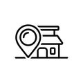 Black line icon for Locale, place and spot