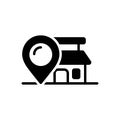 Black solid icon for Locale, place and spot
