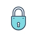 Color illustration icon for Lock, keyhole and on closed Royalty Free Stock Photo