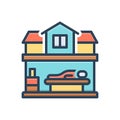 Color illustration icon for Lodging, inhabitation and residence