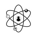 icon logo atomic business person cart time Royalty Free Stock Photo