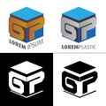 Icon, logo, conceptual letter G and letter P