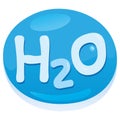 Icon, logo, conceptual letter H, Number 2 and letter O. Formula H2O