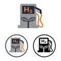 Icon or logo of the Green Hydrogen fueling station Royalty Free Stock Photo