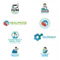 Icon logo profession doctor medical pharmacy herb Royalty Free Stock Photo
