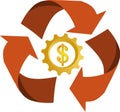 Icon / logo of recycle with money