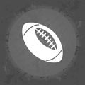 Icon logo rugby ball on gray vintage background .