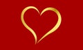 Icon or logo shiny gold heart