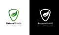 nature shield green business technology vector logo template