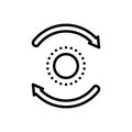 Black line icon for Loop, circular and motion Royalty Free Stock Photo