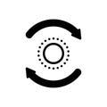 Black solid icon for Loop, circular and cycle Royalty Free Stock Photo