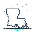 Mix icon for Louisiana, map and country