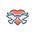 Color illustration icon for Loved, adored and bird