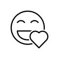 Black line icon for Lovely, heart and beauteous Royalty Free Stock Photo