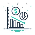 Mix icon for Lower, decreased and downward