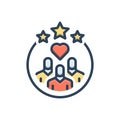 Color illustration icon for Loyalty, allegiance and love