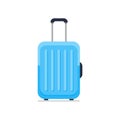Icon luggage. Flat style blue suitcase. Business and family summer vacation luggage. Vector illustration Royalty Free Stock Photo