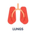 Icon Lungs flat style icon design illustration on white background