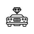 Black line icon for Luxury, costliness and car Royalty Free Stock Photo