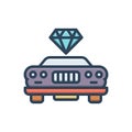 Color illustration icon for Luxury, costliness and car Royalty Free Stock Photo