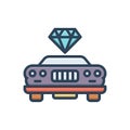 Color illustration icon for Luxury, costliness and car Royalty Free Stock Photo