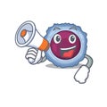 An icon of lymphocyte cell having a megaphone