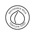 Icon Macadamia Line In A Simple Style. Natural Product Containing Milk. Vector sign in a simple style isolated on a