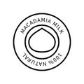 Icon Macadamia Line In A Simple Style. Natural Product Containing Milk. Vector sign in a simple style isolated on a