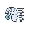Color illustration icon for Machine Learning, artificial and data Royalty Free Stock Photo