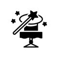 Black solid icon for Magic Trick, fascination and spell Royalty Free Stock Photo