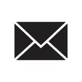 icon mail, message, inbox envelope flat style icon isolated on white background Royalty Free Stock Photo