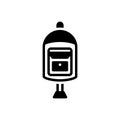 Black solid icon for Mailbox, letter and box